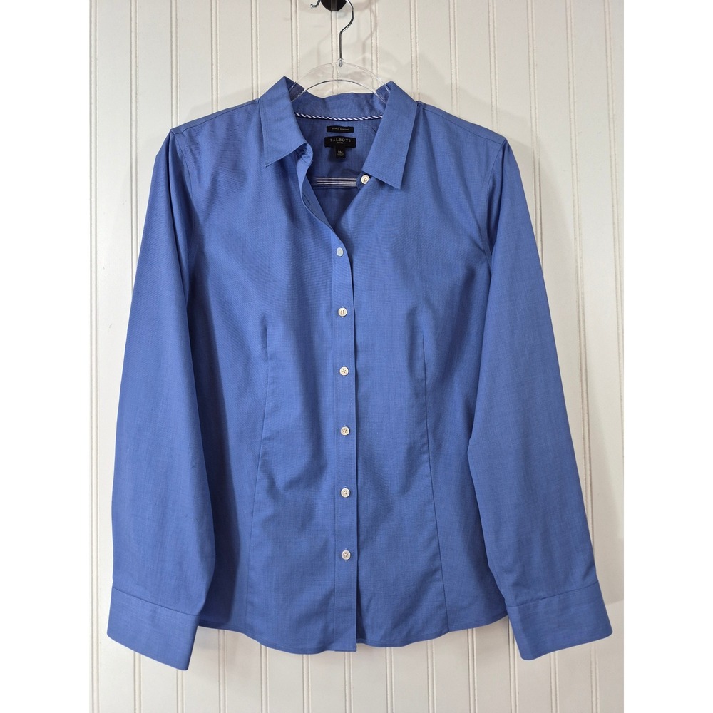 NWOT Talbots Petites Blue Button Down Cotton Shirt 14P
Long Sleeve Preppy